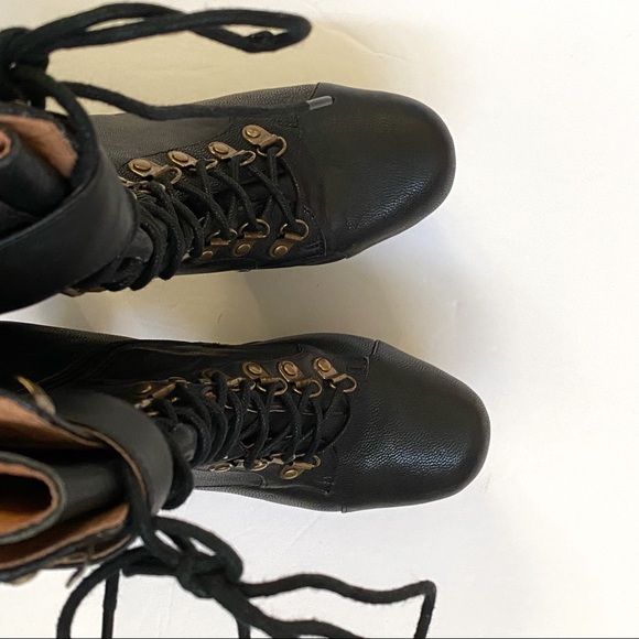 Jeffrey Campbell Wildfox Sergeant Pepper black leather lace up platform boot - Picture 7 of 13